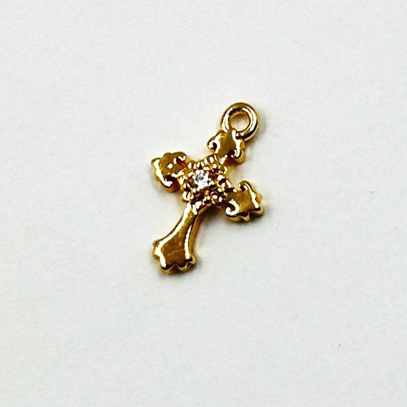 Подвеска Крестик 6*11мм цвет золото